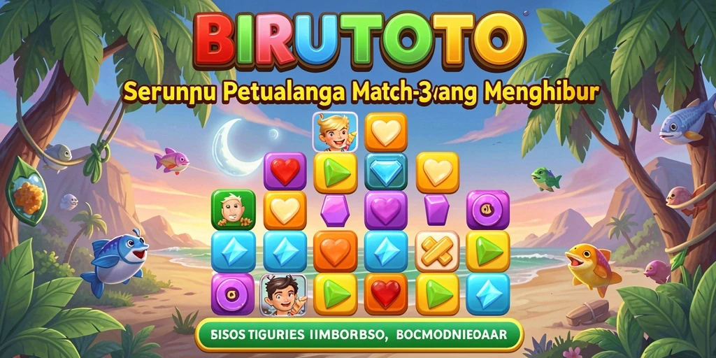 Gameplay seru BIRUTOTO dengan tantangan Match-3.