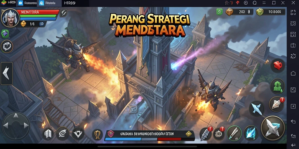 Tangkapan layar gameplay HR89 menampilkan menara pertahanan yang siap menghadapi gelombang musuh.