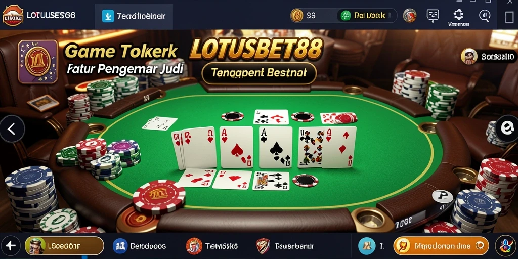 Tampilan gameplay seru di LOTUSBET88 yang menghadirkan aksi Poker nyata.