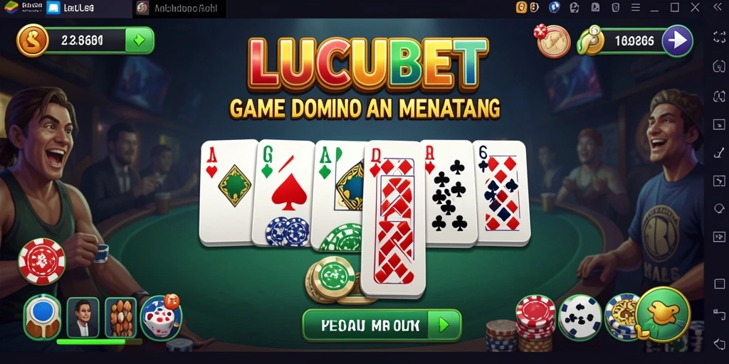 Tampilan seru gameplay LUCUBET saat bermain Domino.