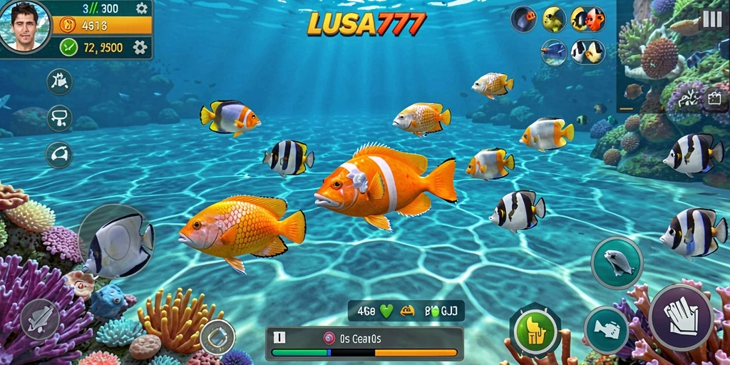 Tangkapan ikan seru dalam gameplay LUSA777.