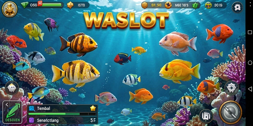 Tampilan gameplay seru Tembak Ikan di WASLOT.